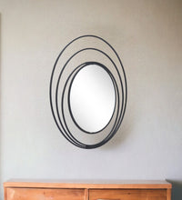 Load image into Gallery viewer, 32" Oval Steel Framed Accent Mirror - Black
