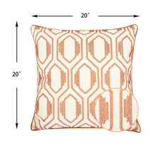 Load image into Gallery viewer, Geometric Embroidered Throw Pillow - Rust