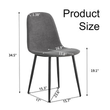Load image into Gallery viewer, Modern Medieval Style Cushioned Side Chairs Set With Metal Legs For Kitchens