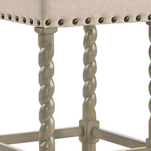 Load image into Gallery viewer, Backless Counter Height Bar Chair With Footrest 24" - Cream and Gray