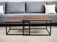 Load image into Gallery viewer, Solid Wood And Iron Square Coffee Table - Brown And Black