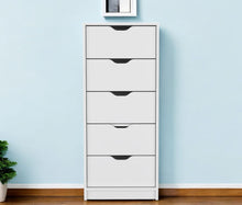 Load image into Gallery viewer, Manufactured Wood Five Drawer Tall And Narrow Dresser - White