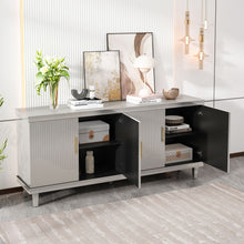 Load image into Gallery viewer, 4 Door Cabinet With Adjustable Shelves, Large Storage For Living Room - Champagne
