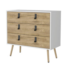 Load image into Gallery viewer, Three Drawer Dresser - White / Natural