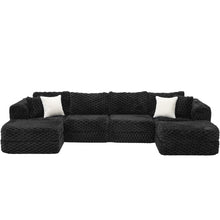 Load image into Gallery viewer, Modular Sectional Sofa, Boneless Couch With 2 Movable Ottomans