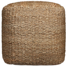 Load image into Gallery viewer, 18" Jute Woven Blend Cube Pouf Ottoman - Natural