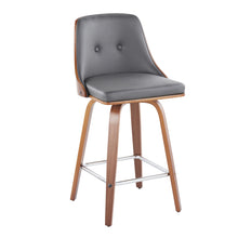 Load image into Gallery viewer, Gianna - Mid Century Modern Fixed Height Counter Stool With Swivel With Square Footrest (Set of 2)