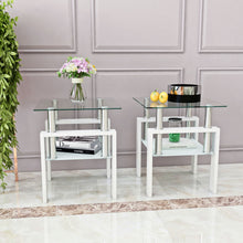 Load image into Gallery viewer, Modern Tempered Glass Tea Table, End Square Table For Living Room