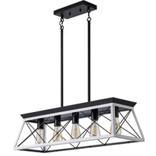 Load image into Gallery viewer, Five Light Metal Chandelier With Shades - White
