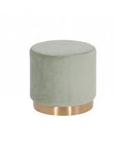 Load image into Gallery viewer, Velvet Footstool Ottoman - Gray / Gold