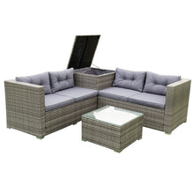 Load image into Gallery viewer, 4 Piece Patio Sectional Wicker Rattan Outdoor Furniture Sofa Set With Storage Box