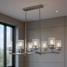 Load image into Gallery viewer, 21" Eight Light Dimmable Chandelier With Shades - Silver