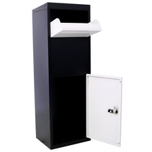 Load image into Gallery viewer, Package Delivery Box, Galvanized Steel Parcel Mailbox With Code Lock & Mounting Hardware, For Outdoor Porch, Curbside - White / Black