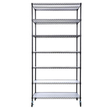 Load image into Gallery viewer, 7 Tier Metal Shelf Wire Shelving Unit, 2450Lbs Heavy Duty Adjustable Storage Rack With Wheels & Shelf Liners For Closet Kitchen Garage Basement Commercial Shelving