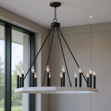 Load image into Gallery viewer, Candle Style Multi Light Metal Dimmable Chandelier - Black / White