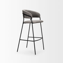 Load image into Gallery viewer, Fabric And Metal Bar Height Bar Chair - Gray / Black