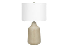 Load image into Gallery viewer, Concrete Urn Table Lamp With Ivory Drum Shade - Beige
