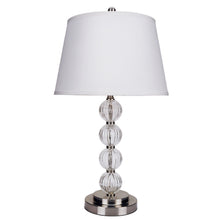 Load image into Gallery viewer, 29" Metal Table Lamp With White Classic Empire Shade - Silver