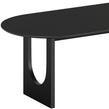 Load image into Gallery viewer, Wood Mirrored Double Pedestal Base Oval Dining Table - Black