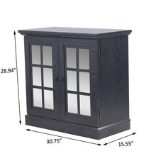 Load image into Gallery viewer, Sideboard Cabinet With Mirrored Doors, Adjustable Shelf, Metal Handles