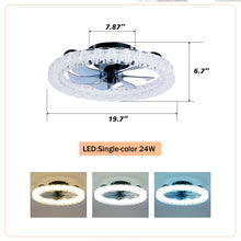 Load image into Gallery viewer, LED Light Source And Remote Control, 3000 - 6500K Dimmable Flush Mount LED Fan Light, 6 Speeds, Quiet DC Motor - Matte Black