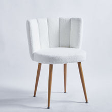 Load image into Gallery viewer, Modern Dining Chair (Set of 2) With Iron Tube Wood Color Legs, Shorthair Cushions And Comfortable Backrest, Suitable For Dining Room, Living Room, Cafe, Simple Structure