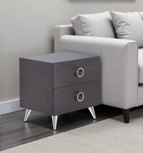 Load image into Gallery viewer, End Table With Two Drawers - Silver And Espresso