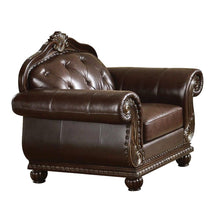 Load image into Gallery viewer, Top Grain Leather Tufted Arm Chair - Espresso