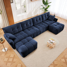 Load image into Gallery viewer, Sofa Set With Ottoman And Pillows, Textured, High Resilience Cushions