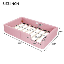 Load image into Gallery viewer, Platform Bed With Guardrail And Charging Station