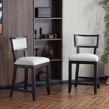 Load image into Gallery viewer, Upholstered Counter Height Bar Stools With Comfy Back (Set of 2)
