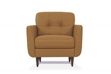 Load image into Gallery viewer, Genuine Leather And Black Tufted Arm Chair 35" - Camel