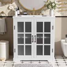 Load image into Gallery viewer, Modern Bathroom Vanity With Ceramic Sink, Tempered Blurred Glass Doors