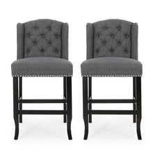 Load image into Gallery viewer, Vienna - Fabric Tufted Counter Stool With Nailhead Accents (Set of 2)