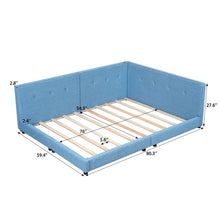 Load image into Gallery viewer, Modern Upholstered Platform Bed With USB Ports And LED Belt