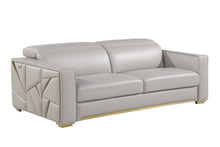 Load image into Gallery viewer, Top Grain Leather Reclining Sofa - Light Gray