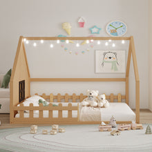 Load image into Gallery viewer, House Bed With Window And Fence