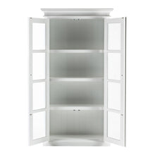 Load image into Gallery viewer, Wood And Glass Double Door Storage Cabinet - White