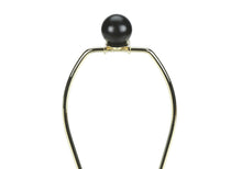 Load image into Gallery viewer, Rattan Round Table Lamp With Ivory Drum Shade - Black