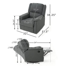 Load image into Gallery viewer, Glider Recliner With Swivel, Manual Reclining Chair