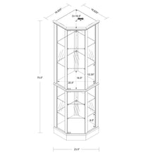 Load image into Gallery viewer, 6 Shelf Lighted Corner Curio Cabinet With Adjustable Tempered Glass Shelves And Mirror Back (E26 Light Bulb Not Included)
