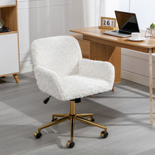 Load image into Gallery viewer, Office Chair, Artificial Rabbit Hair Home Office Chair With Metal Base, Adjustable Desk Chair Swivel Office Chair, Vanity Chair