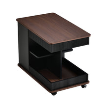 Load image into Gallery viewer, Adjustable End Table With Wheels, 360°Rotating Top And Storage Space