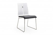 Load image into Gallery viewer, Upholstered Faux Leather Dining Side Chairs (Set of 2) - Black / White