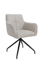Load image into Gallery viewer, Upholstered Fabric Dining Arm Chair - Beige / Black