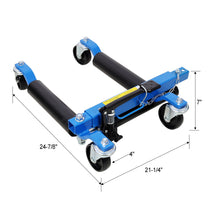 Load image into Gallery viewer, Hydraulic Car Wheel Dolly (Set of 2) With Foot Pedal Lift, 1, 500Lbs Capacity - Black / Blue