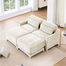 Load image into Gallery viewer, Stylish Sofa With Ottoman And Lumbar Pillows, Ergonomic Design
