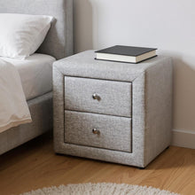 Load image into Gallery viewer, Linen Blend Two Drawer Nightstand - Gray