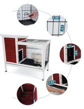 Load image into Gallery viewer, Two Tier Wooden Indoor / Outdoor Rabbit Cage For Small Animals With Runway And Leak-Proof Plastic Tray