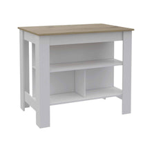 Load image into Gallery viewer, 41" Island For Kitchen With Storage - Brown / White